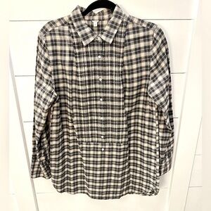 J CREW Flannel Woman long sleeve outdoor casual activewear stylish fleece M